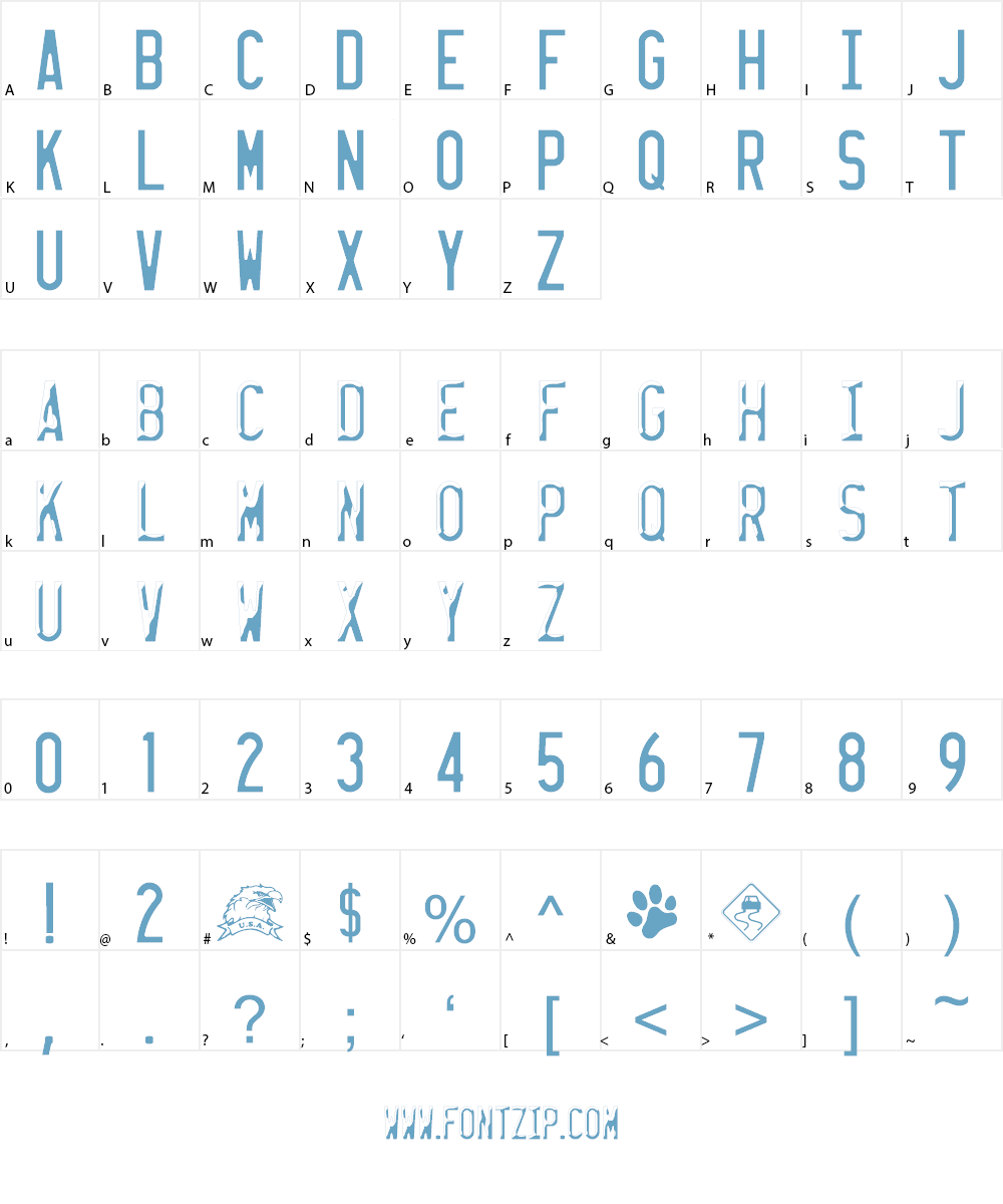 LICENSE PLATE USA Font Character